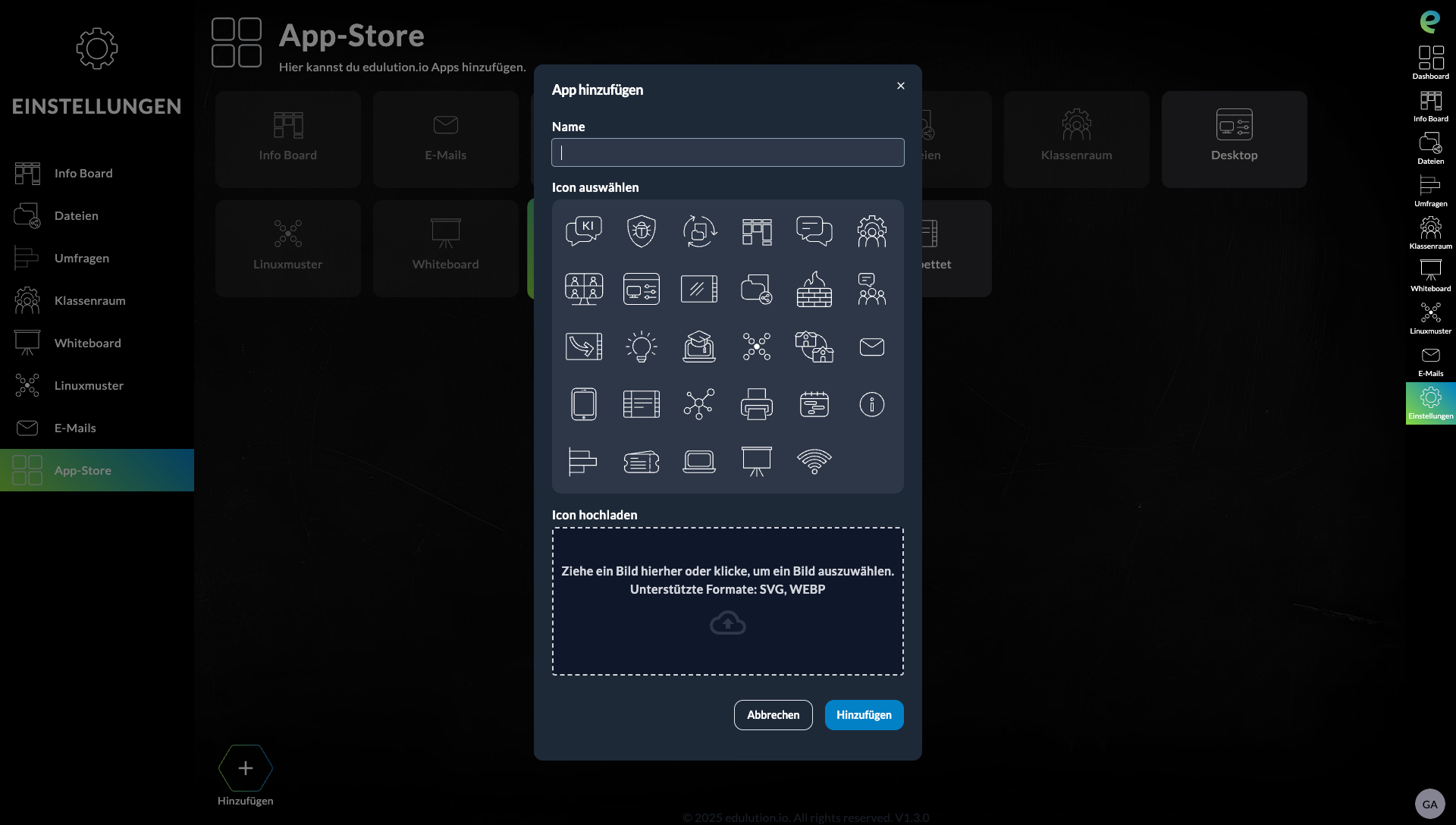App-Konfiguration Dialog