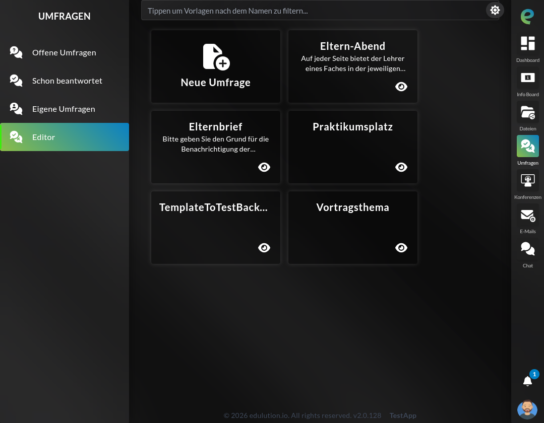 Vorlagen - Kachel-Ansicht - Benutzer