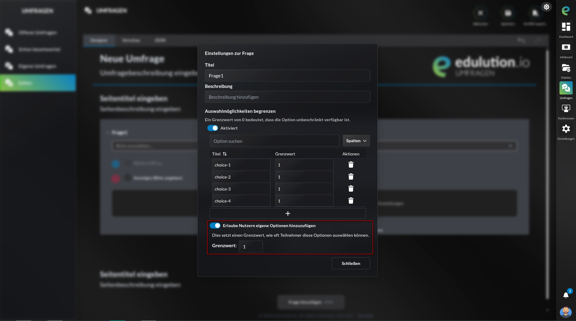 Backend-Limiter - Sonstiges