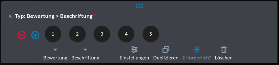 Bewertung > Beschriftung