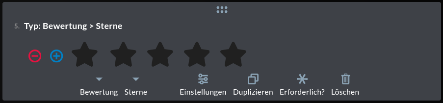 Bewertung > Sterne