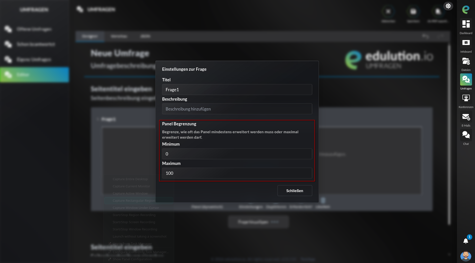 Panel dynamisch Kontextmenü