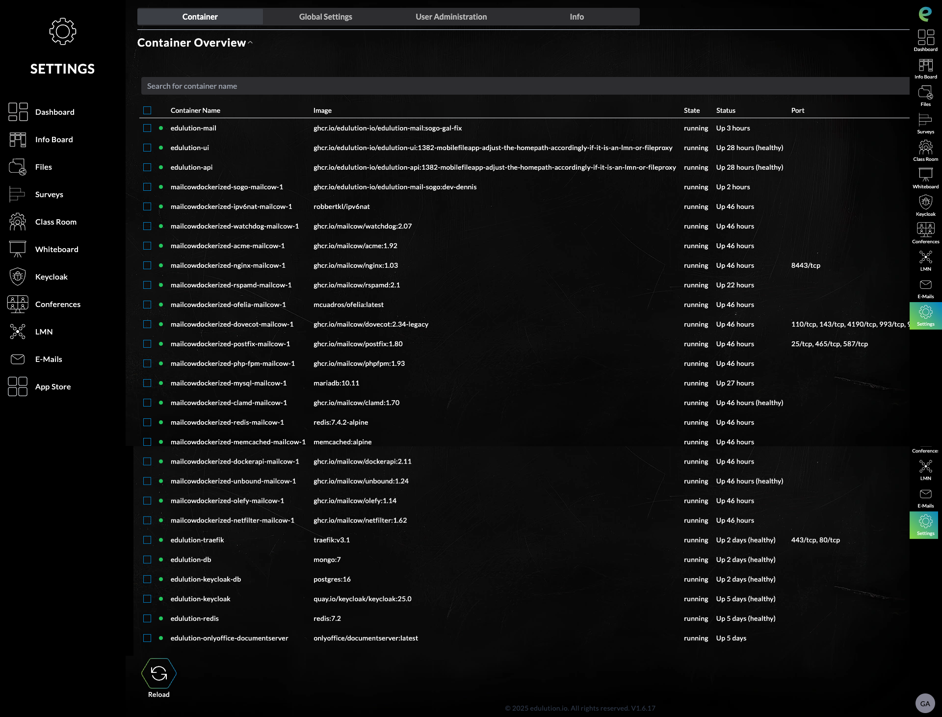 Container Übersicht
