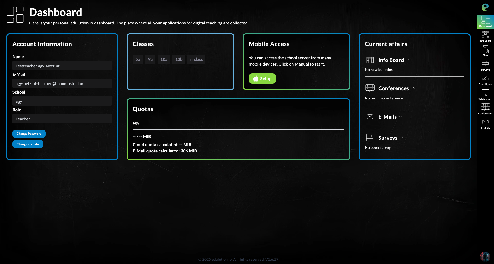 Dashboard Profil-Menü