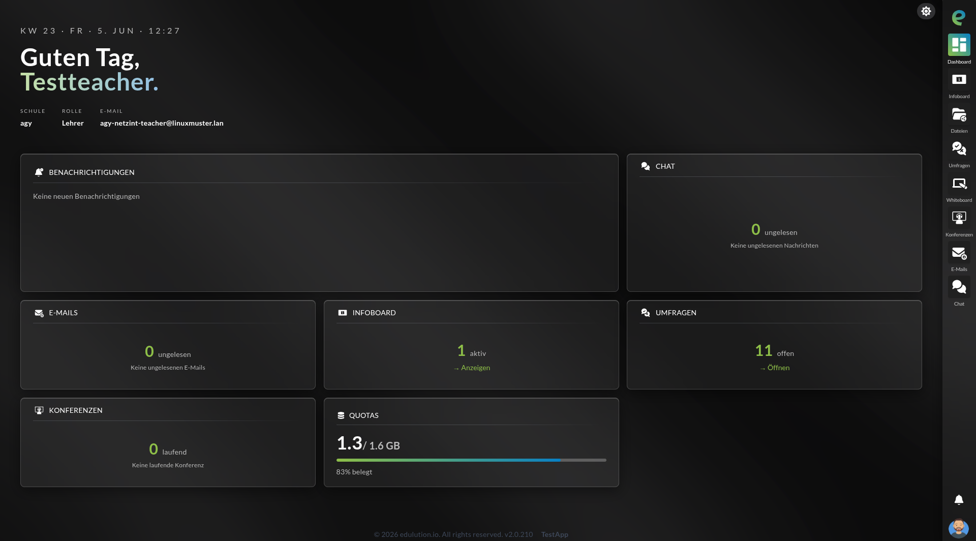 Dashboard Profil-Menü