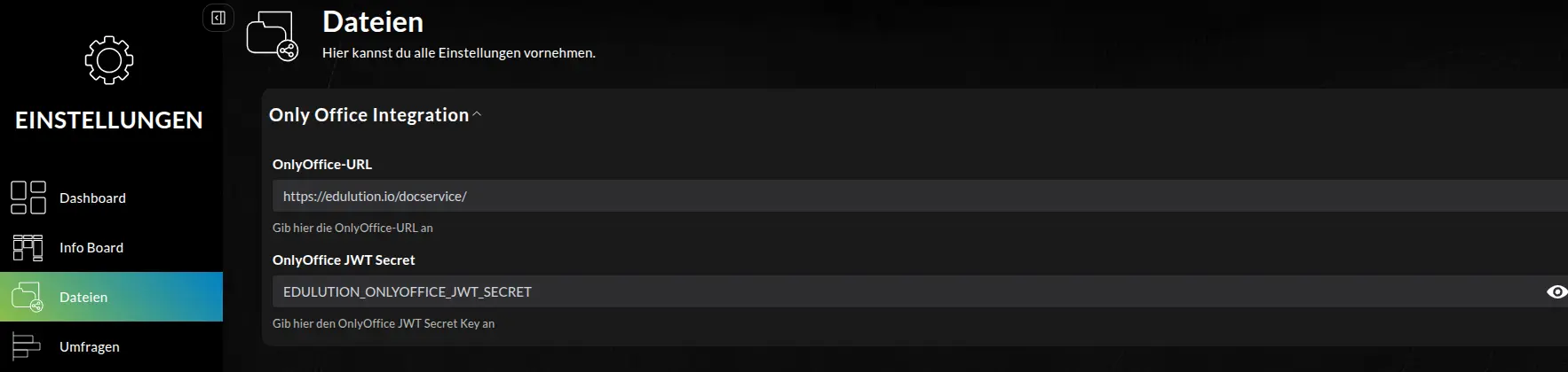 OnlyOffice Dokumentserver Konfiguration