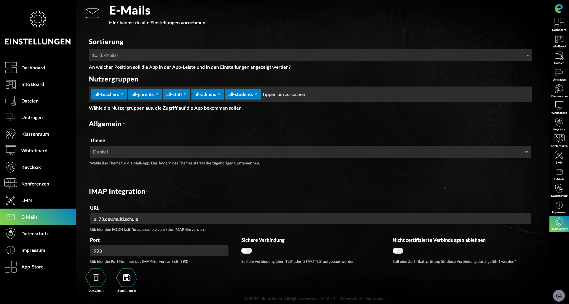 E-Mail Einstellungen