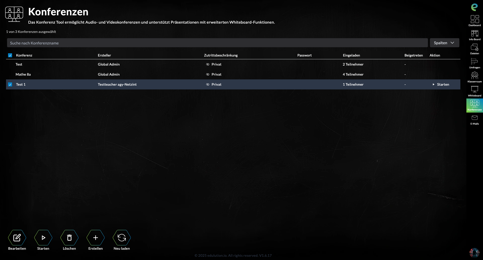 Konferenz mit Auswahl