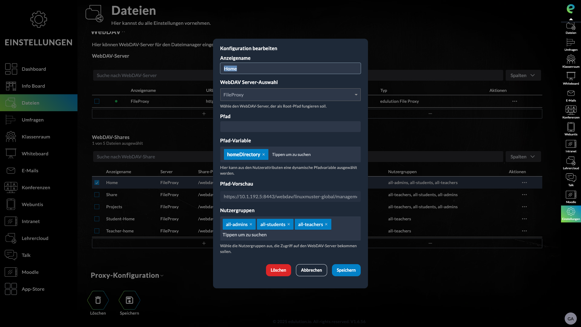 Home-Verzeichnis mit Pfad-Variable